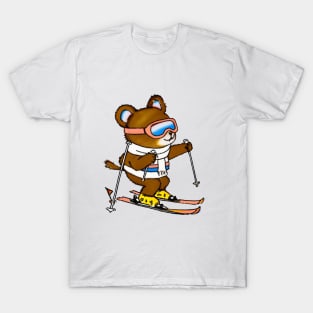 Cute Skiing Chibi Bear T-Shirt